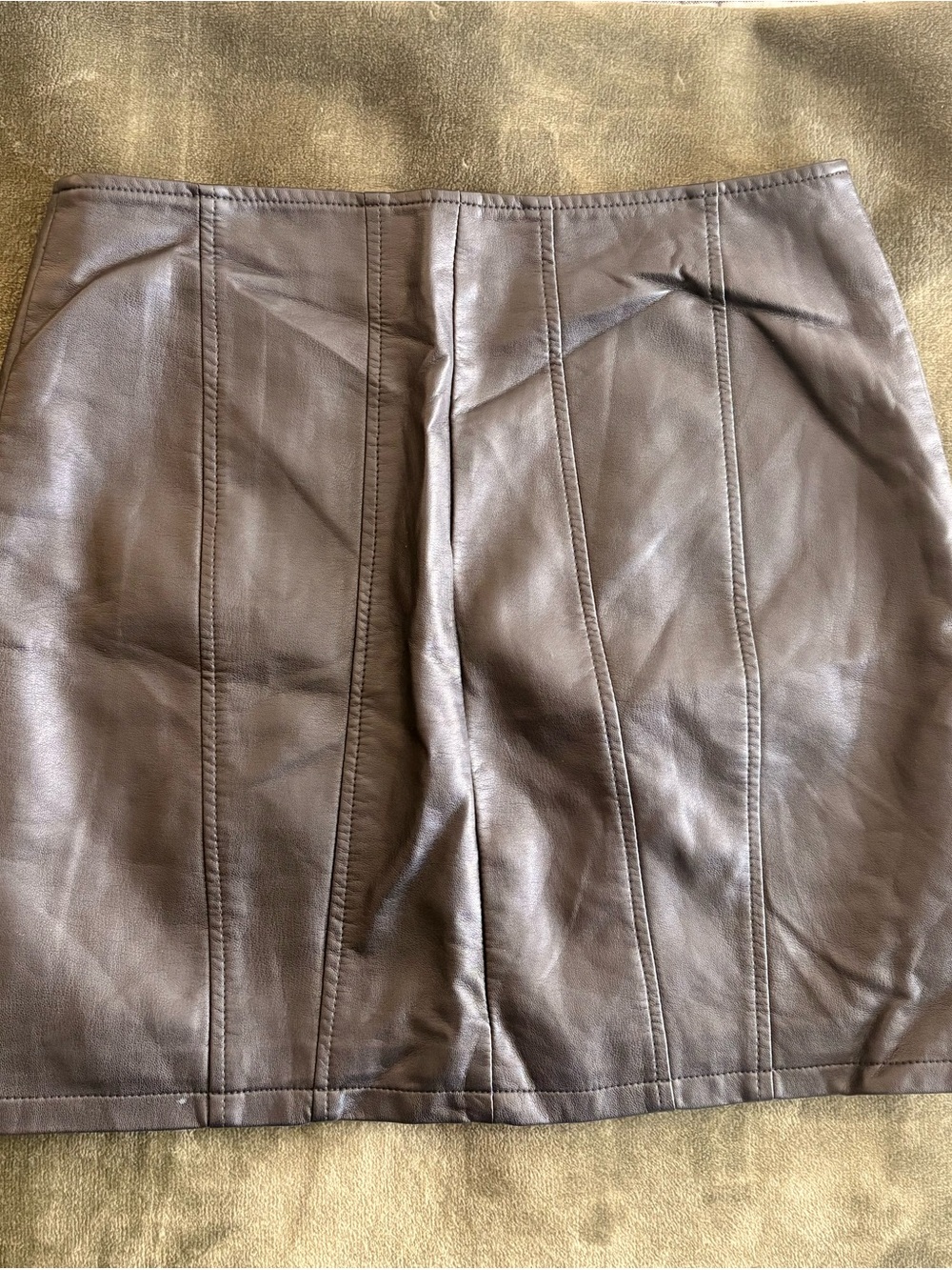 Free People black faux leather Paneled Mini Skirt
